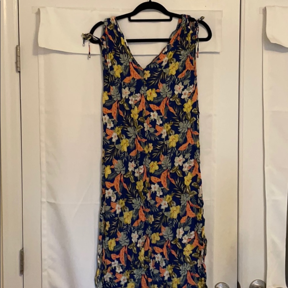 Midi Length Hawaiian Print Dress